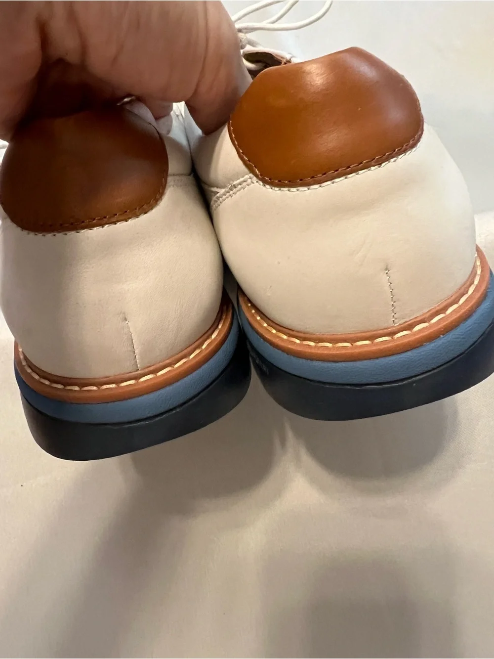 Johnston & Murphy Braydon Plain Toe Off White Nubuck TRUFOAM Shoes 11M